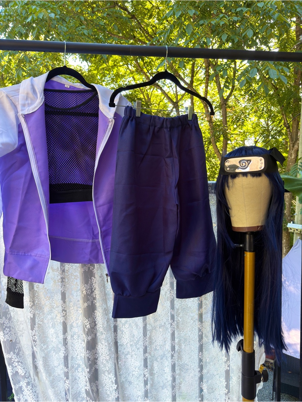 Hinata Hyuga Naruto Cosplay Costume + Wig & Headband